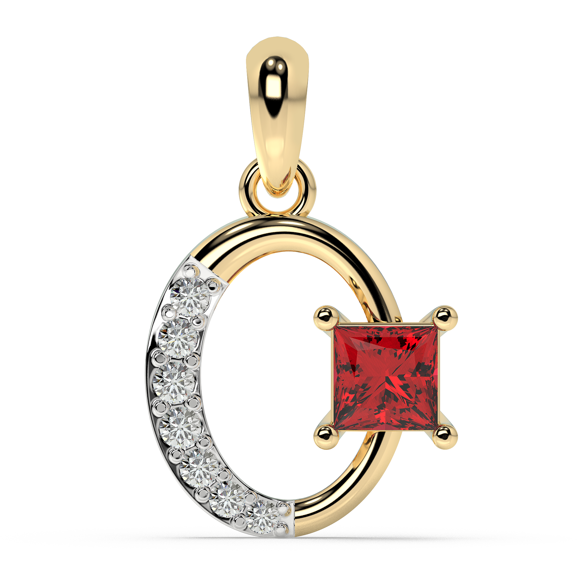 9K Gold Crystal Pendant